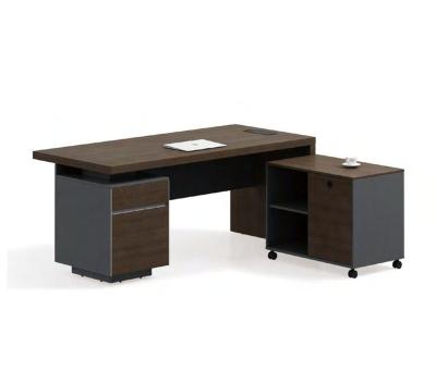 China 2000mm Good Value Desk Set Table Convertible Wood With Side Cabinet And Fixed Pedestal for sale