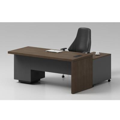 China Good Value Full Panel Office Table 1800mm Competitive Price Desk Set Desk Wood Including Side Cabinet With Wheels And Fixed Pedestal for sale