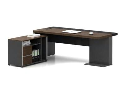 China 2M Modern Design Economical Office Furniture Executive Desk With Side Cabinet for sale