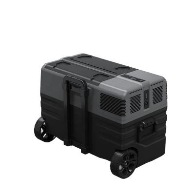 China Heavy Duty Handle Solar Powered Freezers / Oversized Portable Outdoor Wheels Motorhome Compressor Fridge for sale