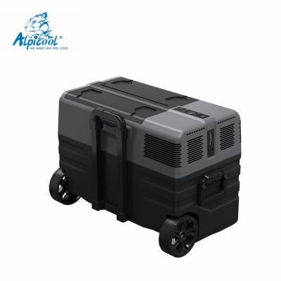 China Alpicool 12V DC Compressor Mini Car Portable Fridge Refrigerator Plastic Freezer With Wheels for sale