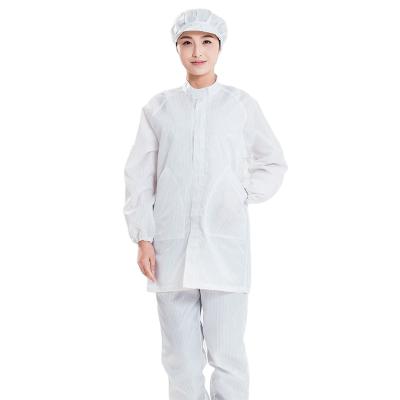 China Provide Dust-Proof Lab Coat Polyester and Conductive Fiber Cleanroom anti static coat esd for sale