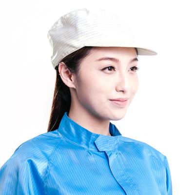 China Meianshijia White Stripe Dustproof Anti-static ESD Cap Clean Room Anti-static Coolie hat ESD Safety ESD Coolie Hat à venda