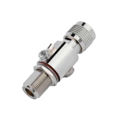 China Brass and PTFE rf coaxial connector N male to female N lightning arrester DC-3GHz for helium miner antenna for sale