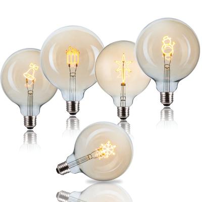 China Residential Edison Led Bulb Holiday Christmas Decoration Hot Selling Color Led Light Bulb E27 Amber Glass Bulb for sale