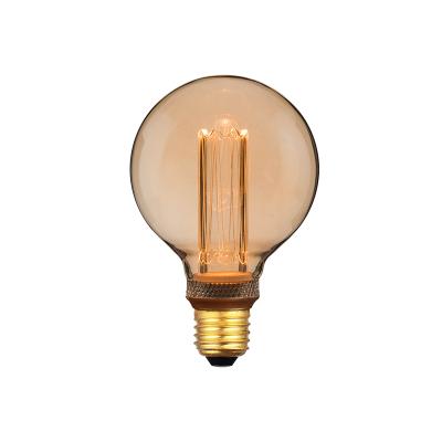 China Amazon Alexa Google Home IFTT Amber Glass Body LED Light Bulb Alexa Voice Control 3.8W G95 Smart WIFI LED Filament Bulb for sale