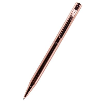 China office & OEM Customized Slim Pen Lingmo Rose Gold Simple School Logo Ballpoint Pen for sale