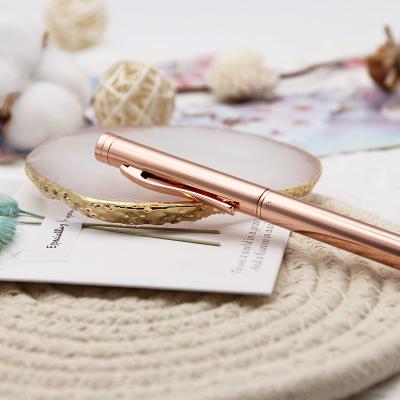 China office & OEM 2022 Lingmo Rose Gold Simple Slim Ball Pen Customized School Pen Factory Offer Logo Ballpoint Pens for sale