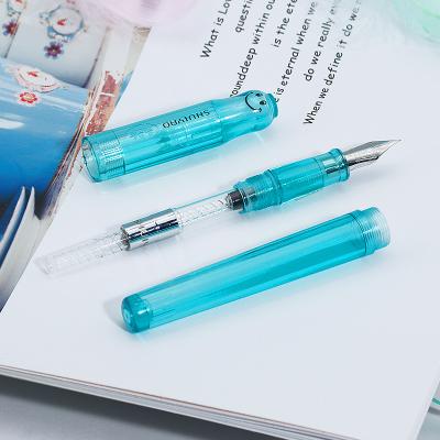 China High Quality Cute Classic Hat Classic Calligraphy Promotional Pen OEM Blue PC Plastic Fountain Pen for sale