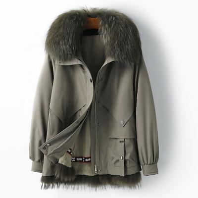 China YOUANNA Anti-Wrinkle Women's Casual Winter Parka Coat Madame Rex Fur Lined Jacket Fox Fur Coat Women HW1061 for sale