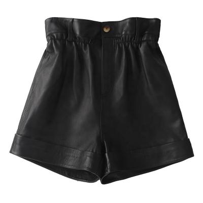 China YOUANNA Anti-Wrinkle Woman Harajuku Genuine Leather Women Shorts With Ditch Woman High Waist Causal Mujer Sexy Booty Shorts HW3083 Official for sale