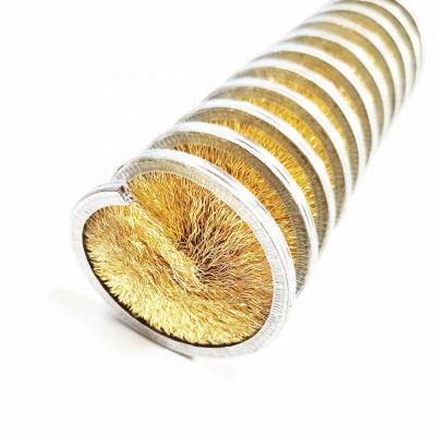 China Cylindrical Industrial Scaling Wire Brass Steel Spiral Rotary Brush for sale