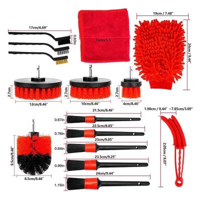 China Portable Car Detailing Tool Kits Scrubber Drill Auto Cleaning Wash Pad Brush For Rim Dashboard Cleaner for sale