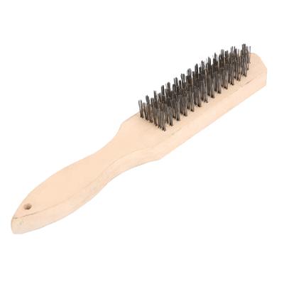 China Cleaning Scales Wholesale Beech Handle Soft Carbon Steel Wire Scratch Brush For Cleaning Rust for sale