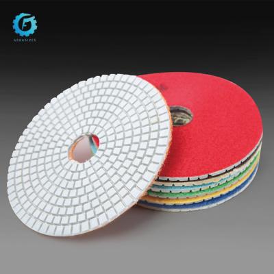 China Durable White Finishing Buffing Pads Diamond Tools Diamond Pads Green Thick Leather For Polishing Marble for sale