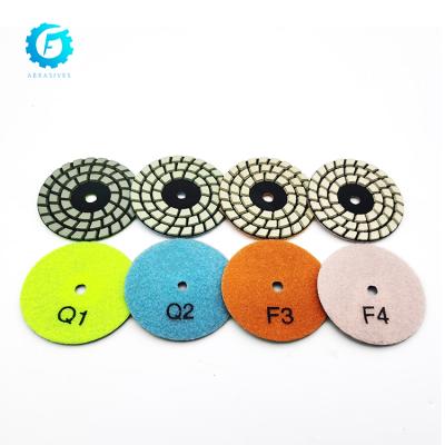 China Stone Polishing 100mm Water Granite Marble Stone Disc Hand Polishing Pad Dimond Polish Sanding Disc for sale