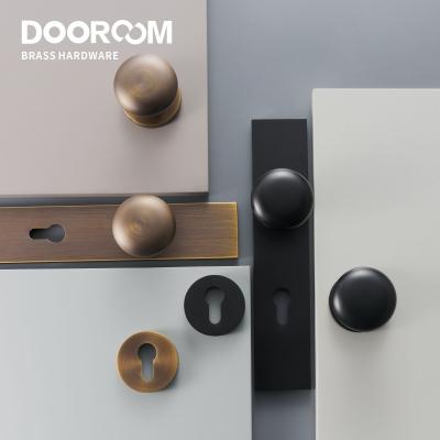 China Dooroom Brass Door Lock Set Modern Interior Bedroom Bathroom Double Door Wood Lever Set Dummy Privacy Passage Locks A308B-182/805-182 for sale