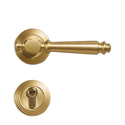 China Dooroom Brass Door Lock Set Gray Interiror Bedroom Bathroom Modern Light Luxury Double Wooden Door Lever Set Dummy Handle A329-211 for sale