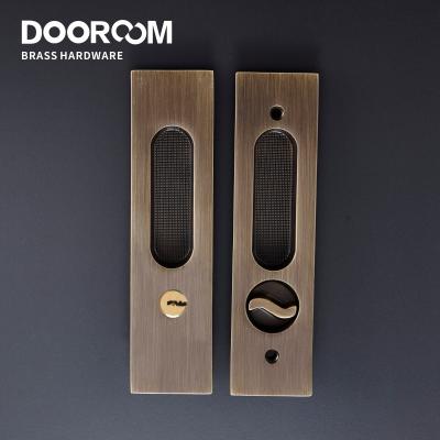 China Interior Balcony Hidden Push Pull American Modern Dooroom Sliding Door Brass Lock Handle Living Room Bathroom Lockset With Keys D181 for sale