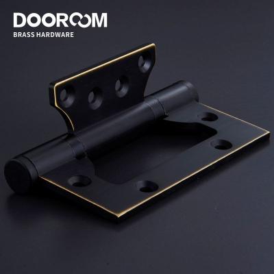 China DOOROOM Modern Brass Door Hinges Free Slot Thickening Smoothly Mute Child Hinges 4 Inches Per Piece for sale