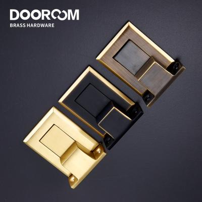 China Dooroom Modern Brass Door Stops Punch Free Invisible Magnetic Door Holder Floor Heating Door Bumpers Catch Free Strips for sale