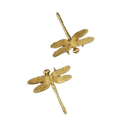 China Dooroom Victorian Brass Dragonfly Furniture Decoration Handles Nordic Gold Ins Drawer Cabinet Door Cupboard Wardrobe Dresser Pulls Knobs for sale