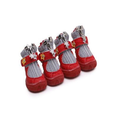 China Designer Thick Dog Boots Sustainable Winter Keep Warm Teddy Pet Snow Waterproof Pet Dog Shoes for sale