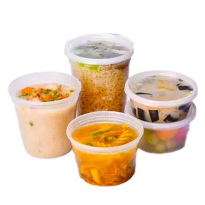 China 8 oz to 32 oz Leak Proof Plastic Bucket for Soup Rice Dessert Fruits Container for sale