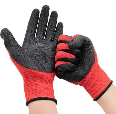 China Hand Protection 13 Gauge Hand Protection EN388 Polyester Coating Palm Coated Ply Latex Safety Work Gloves for sale