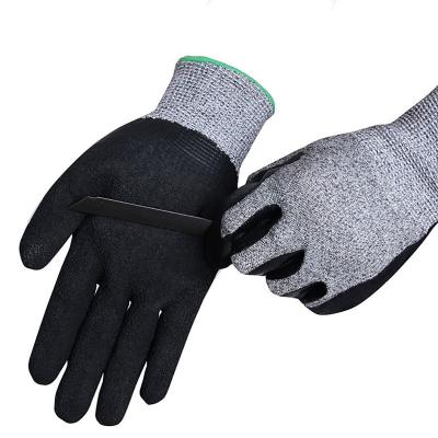 China Black Hand Protection Dursafety Construction Glove Level 5 Anti Cut Resistant Gloves for sale