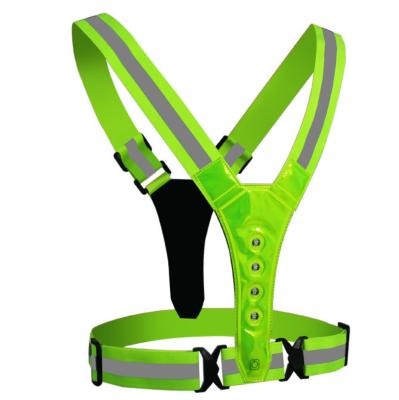 China High Visibility Traffic Safety Increasing Jogging Running Speed ​​Led Lightweight Reflective Safety Vest for sale