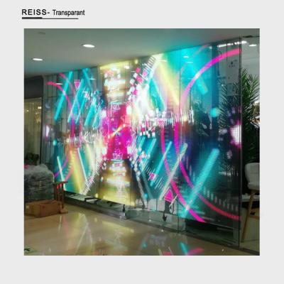 China High Contrast Transparent Glass LED Display Die Casting Aluminum Design for sale