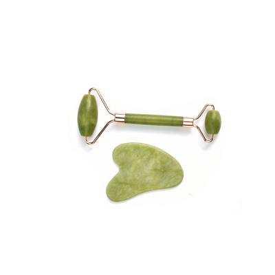 China Face Lift Nephrite Jade Roller Set, Self Massage Tool Face Roller and Gua Sha Set High Quality for sale