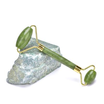 China Silent Factory Sell 100% Natural Jade Stone Face Roller Anti Aging Facial Massage for sale