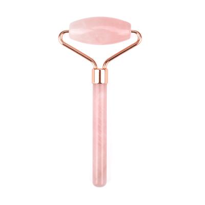 China 2021 New Luxury Item Single Head Rose Quartz Jade Roller For Face And Eye Massage Roller for sale