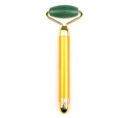 China Aamzon Luxury Hot Sale High Quality 2 in 1 Vibrating Jade Facial Roller Electric Jade Roller Ror Face for sale