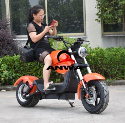 China Double Seat CE Approved Fat Tire 60V Motorcycles 1500W Electric Scooter Citycoco for sale