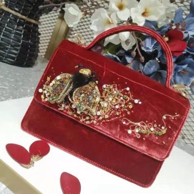 China Fashion new designed handbags shoulder leather/purse handmade bags for din 2021 style handmade french embroideries for women/lady/girl for sale