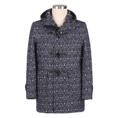 China Factory Made Men's Long Winter Overcoat Hooded Pu Wool Hooded Button Coat Tweed for sale