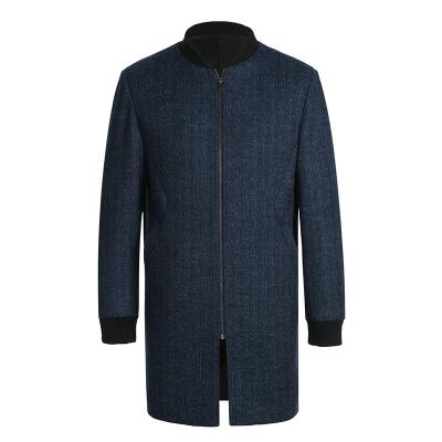 China High Quality Men's Wool Blend Breathable Formal Coat Long Slim Breasted Luxurious Coat for sale