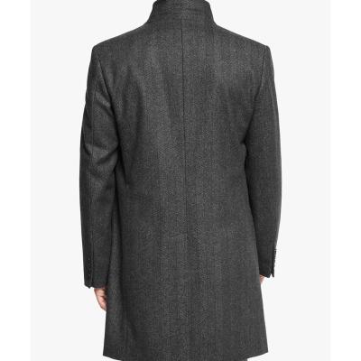 China Hot Selling Custom Made Warm Woolen Polyester Single Buttons Anti-Wrinkle Ditch Coats For Men for sale