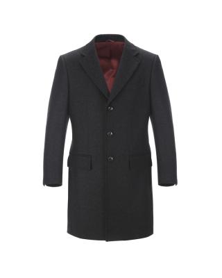 China Dark Gray Single Breasted Woolen Cashmere Anti-Wrinkle Long Formal Slim Classic Ditch Coat for sale