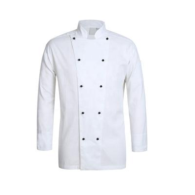 China Cotton Cotton Chef Wear Uniforms LEG BUTTONS Fabric Crossed Black White Workwear for sale