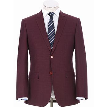 China New Design Anti-wrinkle Burgundy Tweed High Quality Notch Lapel Slim Fit Suit Men's Blazer Slim Fit Wedding Blazer for sale