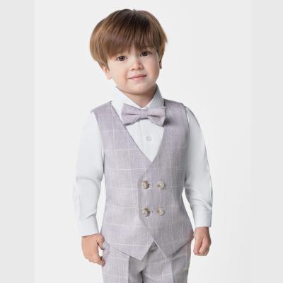 China Vintage Kids Summer Clothing Vest Suit Canvas Cloth Children's Wedding Dress Spring Baby Formal Suit for sale