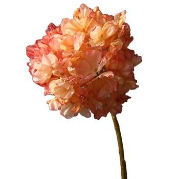 China Good Prices Artificial Hydrangea Silk Blush Rayon Head Flower Single Hydrangea Wedding Flower for sale