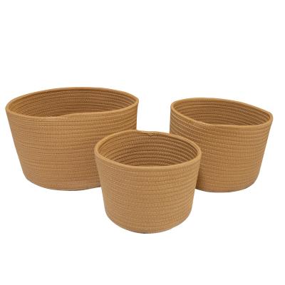 China Viable the new large gift basket with cotton rope woven basket laundry basket soft cotton rope for sale