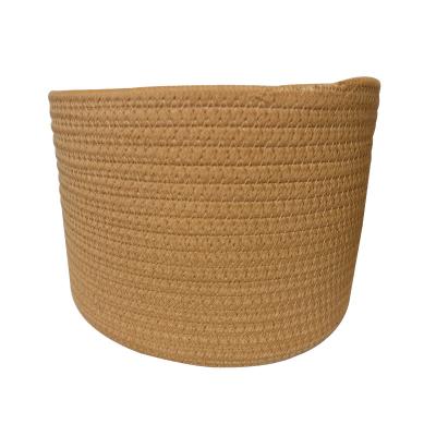 China Good Price Handmade Round Cotton Rope Storage Baskets Multifunctional Sustainable Storage Basket 3 Set for sale