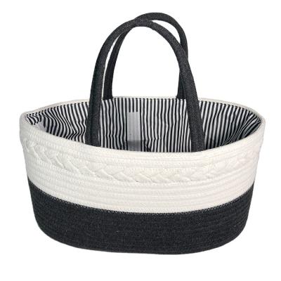 China Viable Good Prices Large Gift Basket With Soft Cotton Rope Cotton Rope Storage Basket For Clothes for sale