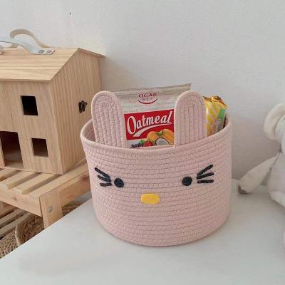 China Viable Sundries Laundry Toy Factory Dirty Clothes Washing Cotton Rope Storage Basket for sale